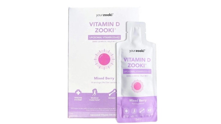Zooki Vitamin D3 + K2  Mixed Berry, Sachets, 14x10ml x 3000iu+100mcg