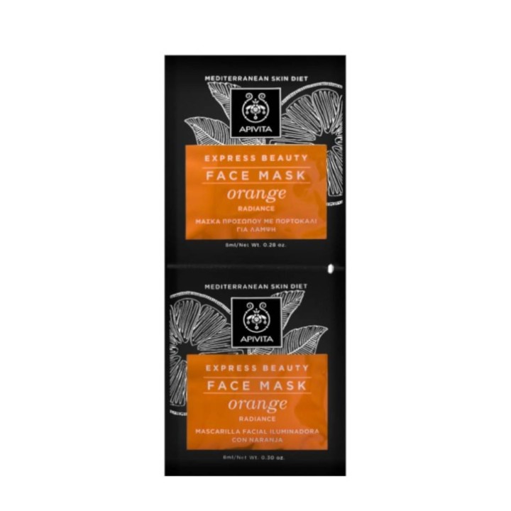 Apivita Express Beauty Face Mask Orange Radiance 2X8ml