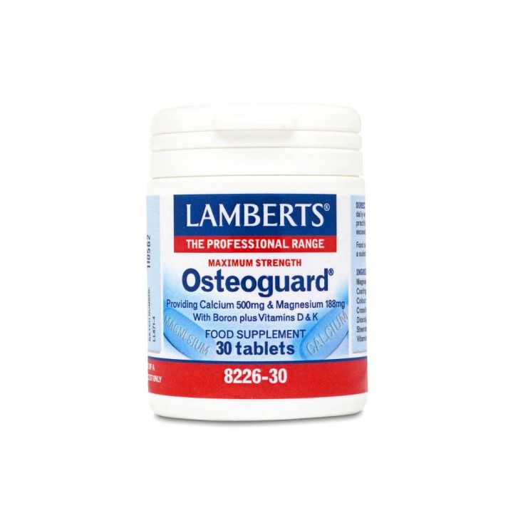 Lamberts Osteoguard Calcium 500Mg & Magnesium 188Mg With Boron Plus Vitamin D & K For Healthy Bones 30 Tablets