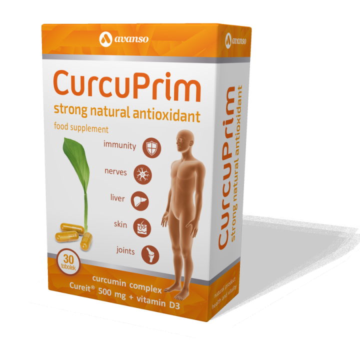Curcuprim Strong Natural Antioxidant With Curcumin & Vitamin D3 30 Tablets