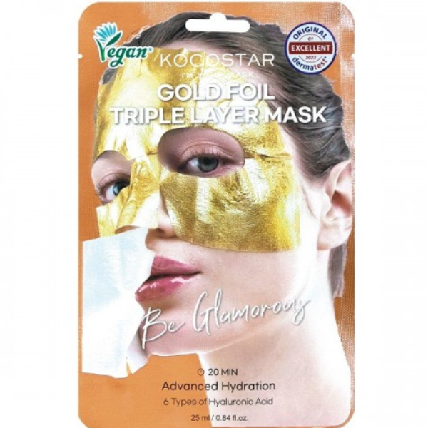 Kocostar Premium Gold Foil Triple Layer Hydrating Mask 25Ml