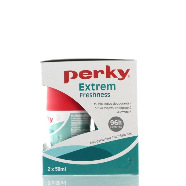 Perky Extreme Freshness Roll-On 2 X 50ml (1+1 Free) 96H