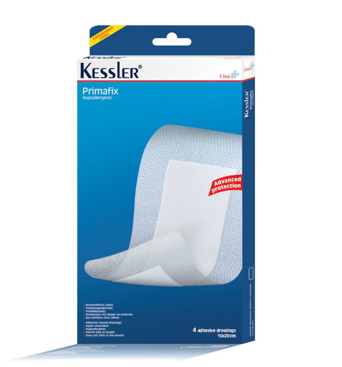 Kessler Primafix Adhesive Wound Dressing 10Cm X 20Cm - 4 Pieces