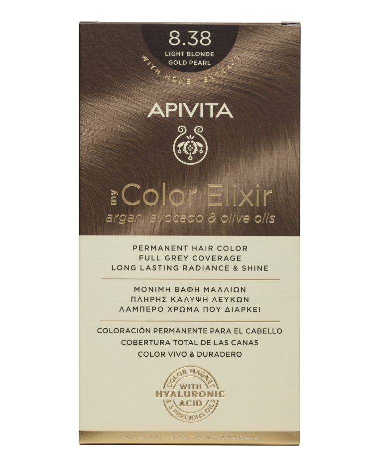 Apivita Hair Dye My Color Elixir 8.38 Light Blonde Gold Pearl