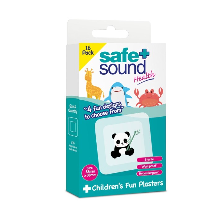 Safe & Sound Children's Fun Animal Plasters Sa4119 16 Pcs