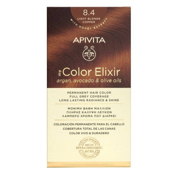 Apivita My Color Elixir  Hair Dye Color 8.4 Light Blonde Copper