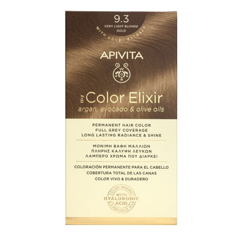 Apivita My Color Elixir  Hair Dye Color 9.3 Very Light Blonde Gold