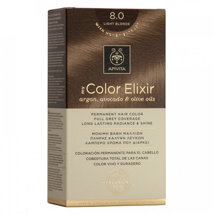 Apivita Color Elixir Hair Dye 8.0 Light Blonde