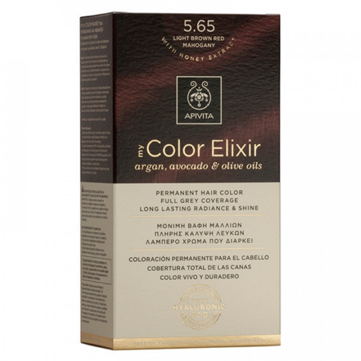 Apivita My Color Elixir Hair Dye Color 5.65 Light Brown Red Mahogany