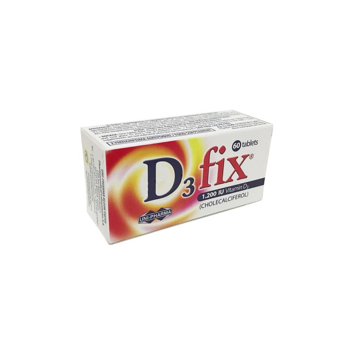 Uni-Pharma  Vitamins D3 Fix 1200Iu Vitamin D3 Dietary Supplement 60Tabs