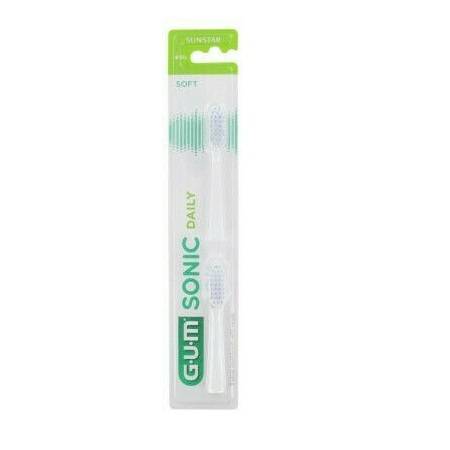 Gum Sonic Daily Toothbrush Refills White 2Pieces