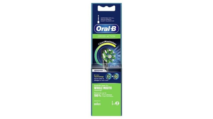 Oral B Cross Action Toothbrush Refills Black (2)