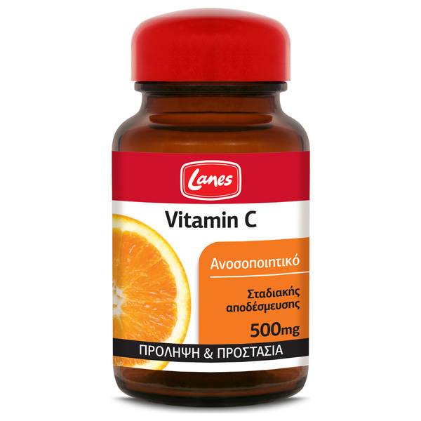 Lanes Vitamin C 500Mg With Bioflavonoids Time Released. Supports Immune System From Cold& Flu 30 Tablets