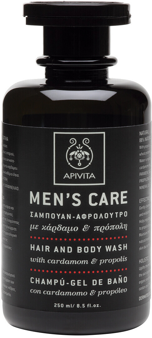 Apivita Men's Care Hair & Body Wash Cardamon & Propolis 250ml