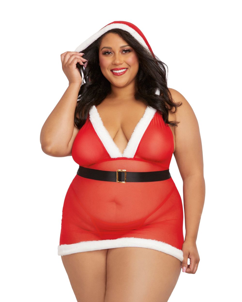 DREAMGIRL - SANTA CUTIE SHORT DRESS + G-STRING L/XL