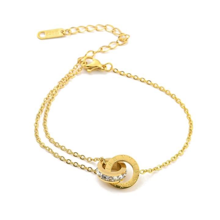 Perlarosa World Roman Numeral Crystal Bracelet