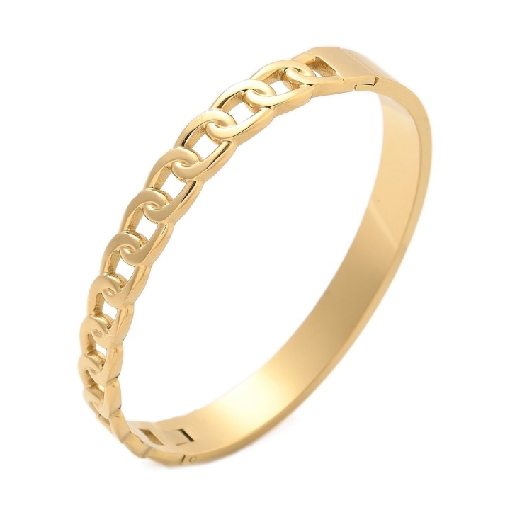 Perlarosa World Hinged Bangle  Gold
