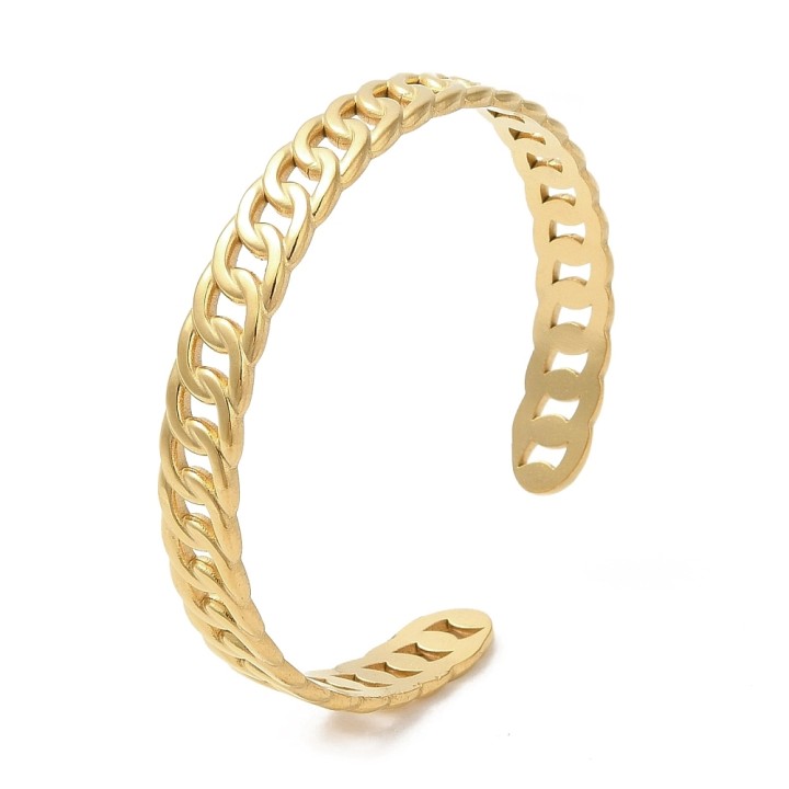 Perlarosa World Chain Link Cuff Bracelet  Gold