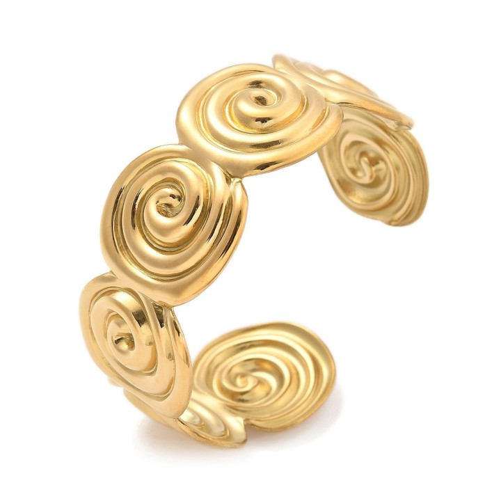 Perlarosa World Cuff Bangle - Vortex Gold