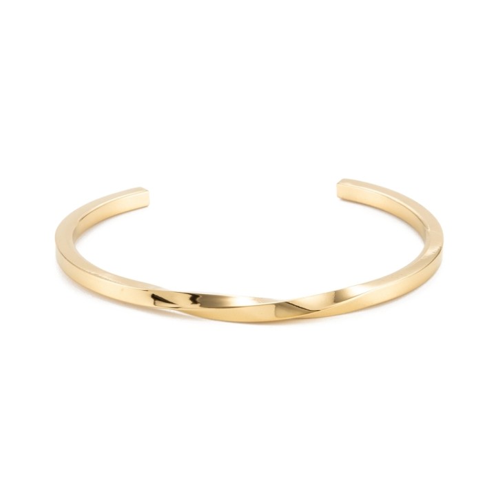 Perlarosa World Twisted Edge Minimal Cuff Bracelet Gold