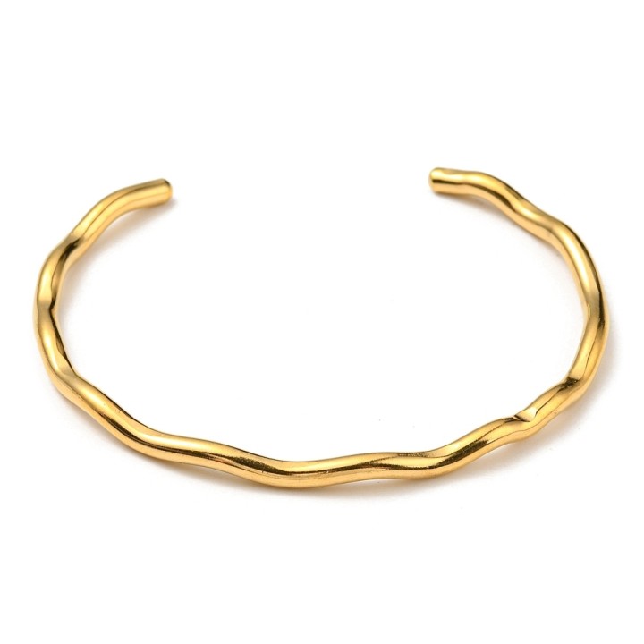 Perlarosa World Wavy Textured Cuff Bracelet Gold