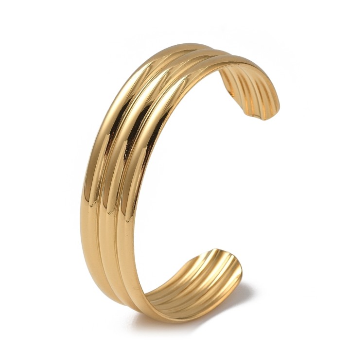 Perlarosa World Modern Minimal Triple-Groove Design Gold