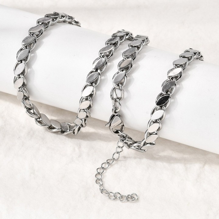 Perlarosa World Leaf-Link Necklace Silver