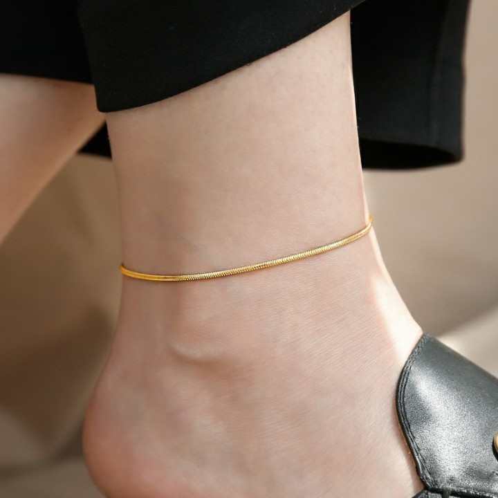 Perlarosa World Minimalist Snake Chain Anklet