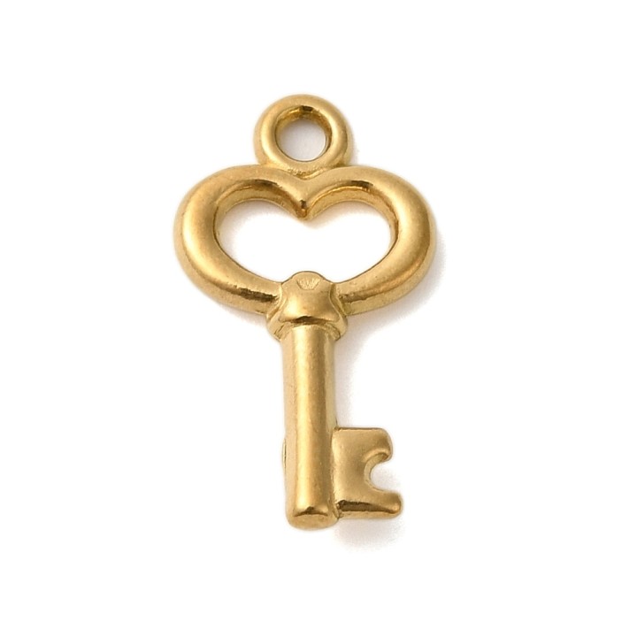 Perlarosa World Heart Key Pendant Gold