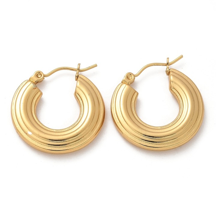 Perlarosa World Hoop Earrings, Textured Round Design