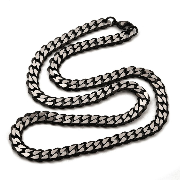 Perlarosa World Men’s Black Cuban Chain Necklace