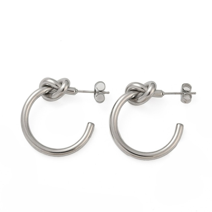 Perlarosa World Elegant Knot Stud Earrings Silver