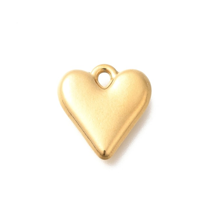 Perlarosa World Classic Puffy Heart Pendants Gold