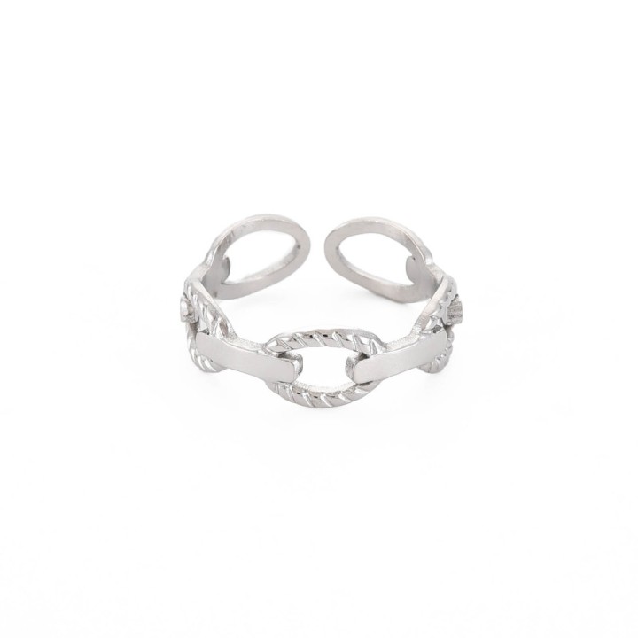 Perlarosa World Elegant Open Cuff Ring (adjastable) Silver