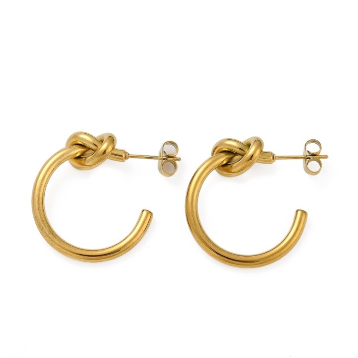 Perlarosa World Elegant Knot Stud Earrings Gold