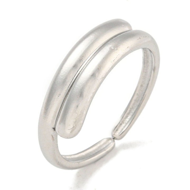 Perlarosa World Minimalist Open Cuff Ring (adjastable) Silver