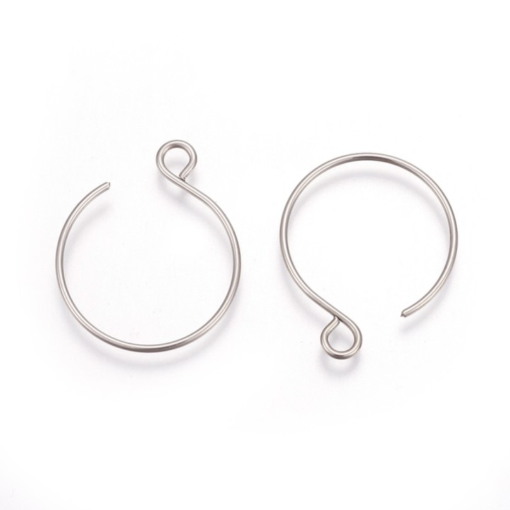 Perlarosa World Circle Earring Hooks (pair) Silver