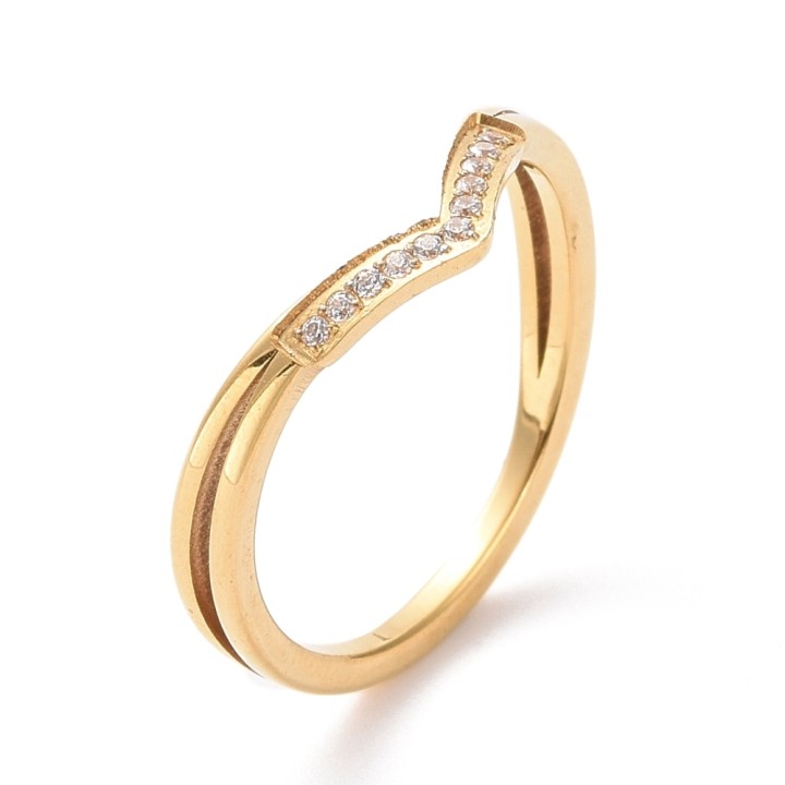Perlarosa World Elegant Golden Zirconia Ring
