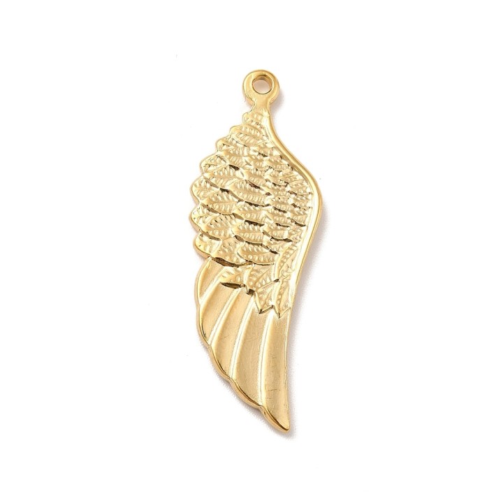 Perlarosa World Wing Textured Pendant Gold