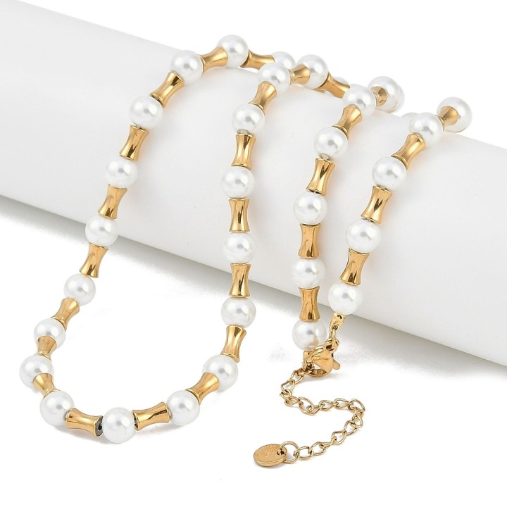 Perlarosa World Women’s Pearl & Bamboo Link Necklace