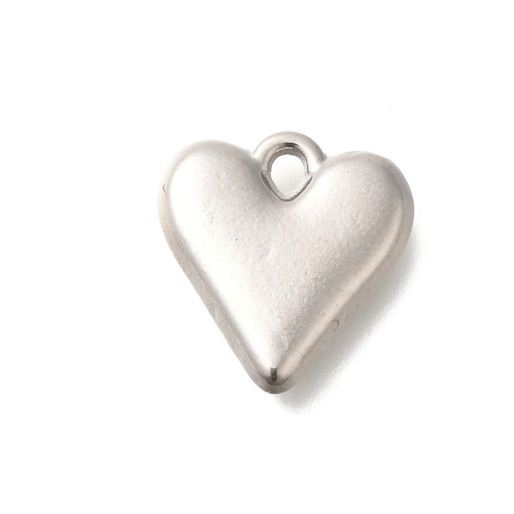 Perlarosa World Classic Puffy Heart Pendants Silver