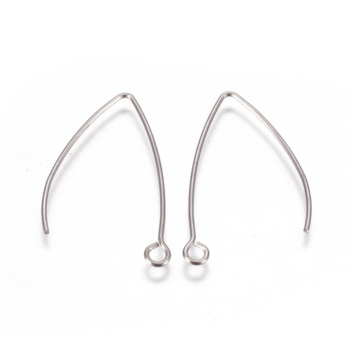 Perlarosa World Geometric Marquise-Shaped Earring Hooks (pair) Silver