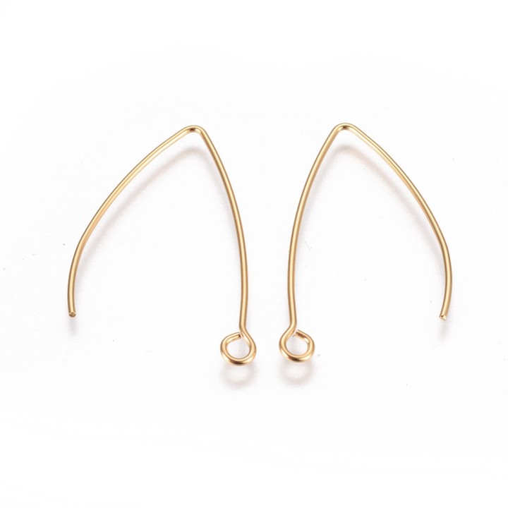 Perlarosa World Geometric Marquise-Shaped Earring Hooks (pair) Gold