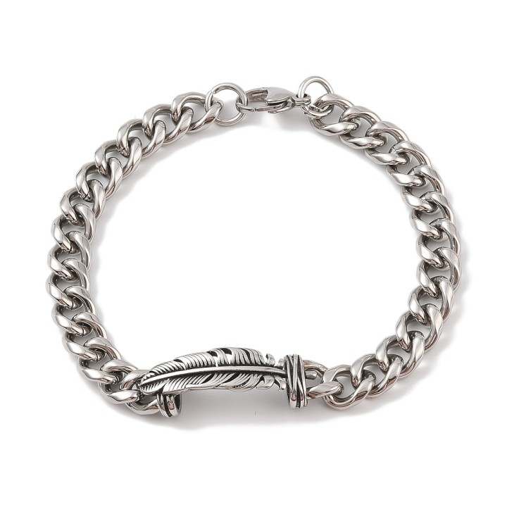 Perlarosa World Chain Bracelet with Feather Detail
