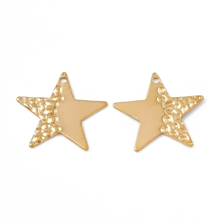 Perlarosa World Star Textured Pendant Gold