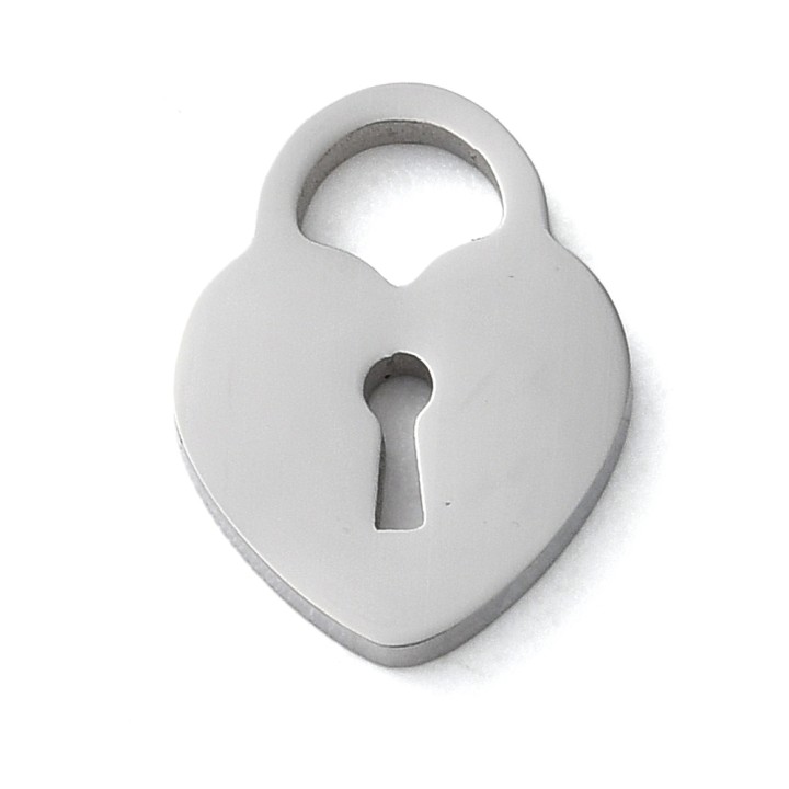 Perlarosa World Heart Lock Charms Silver