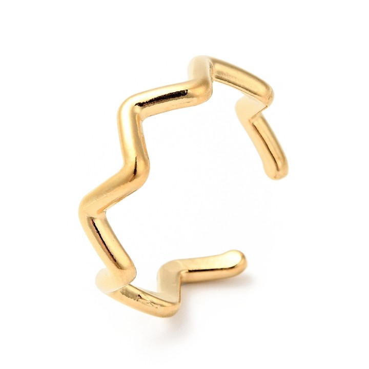 Perlarosa World Zigzag Cuff Ring (adjustable) Gold
