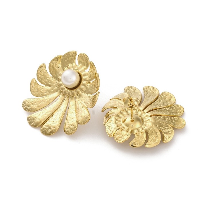 Perlarosa World Flower Stud Earrings with Pearl