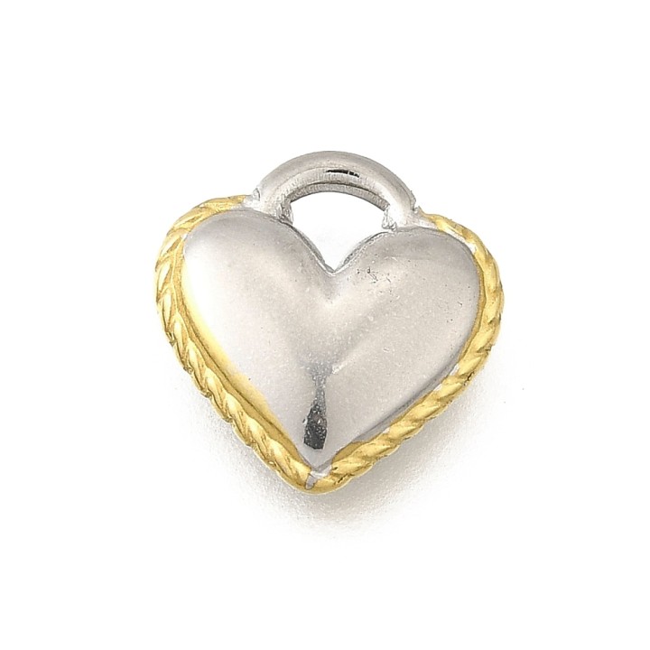 Perlarosa World Two-Tone Heart Charms (1 pc) Silver