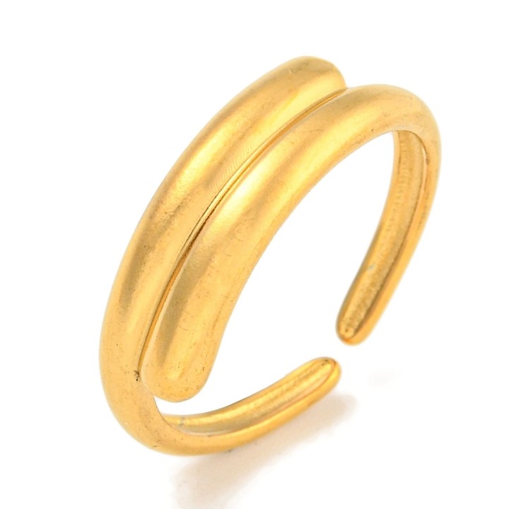 Perlarosa World Minimalist Open Cuff Ring (adjastable) Gold
